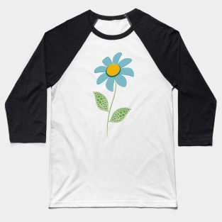 Single Blue Flower Baseball T-Shirt